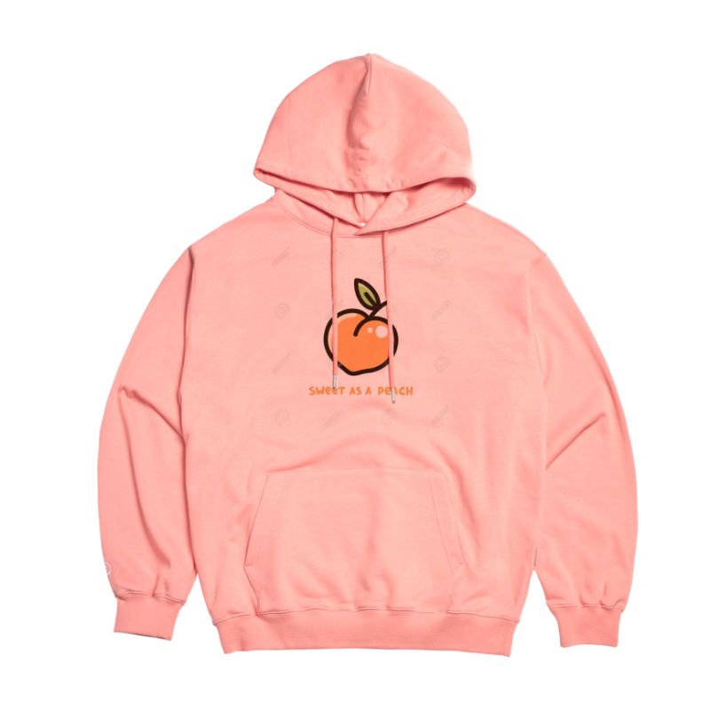 (S - 6XL) Zip Hoodie PEACH PEACHY Sweet As A Peach Bigsize Jaket Resleting Korean Style OVERSIZE Kawaii Cute Jumbo Unisex S M L XL 2XL 3XL 4XL 5XL 6XL