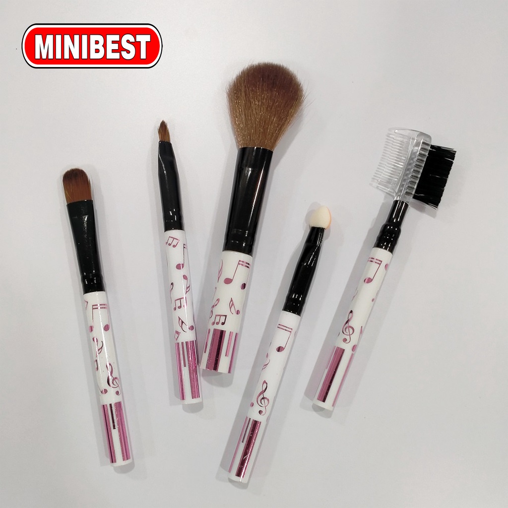 [MB] Kuas Make Up Brush 5pcs/set Kuas Makeup Eyebrow Brush Blush on Brush Eyeshadow Brush Sponge