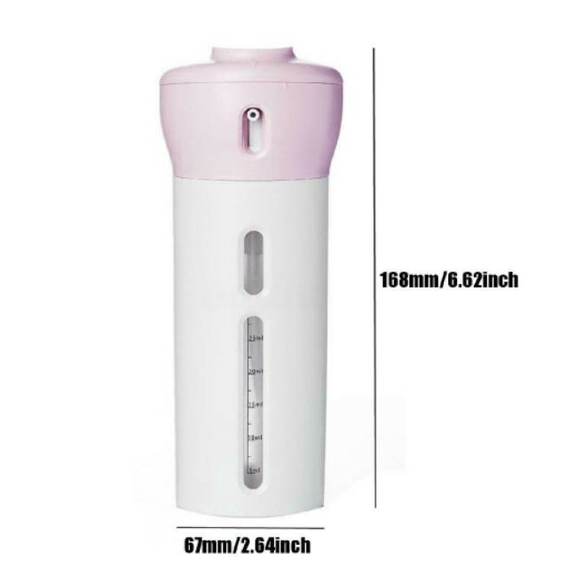 4in1 travel bottle dispenser - botol tempat sabun gel shampoo travel