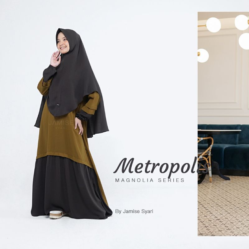 Set Gamis+Khimar Syari | Magnolia Series - Metropolis | Jamise Syari Sukabumi - Faezia Official Shop