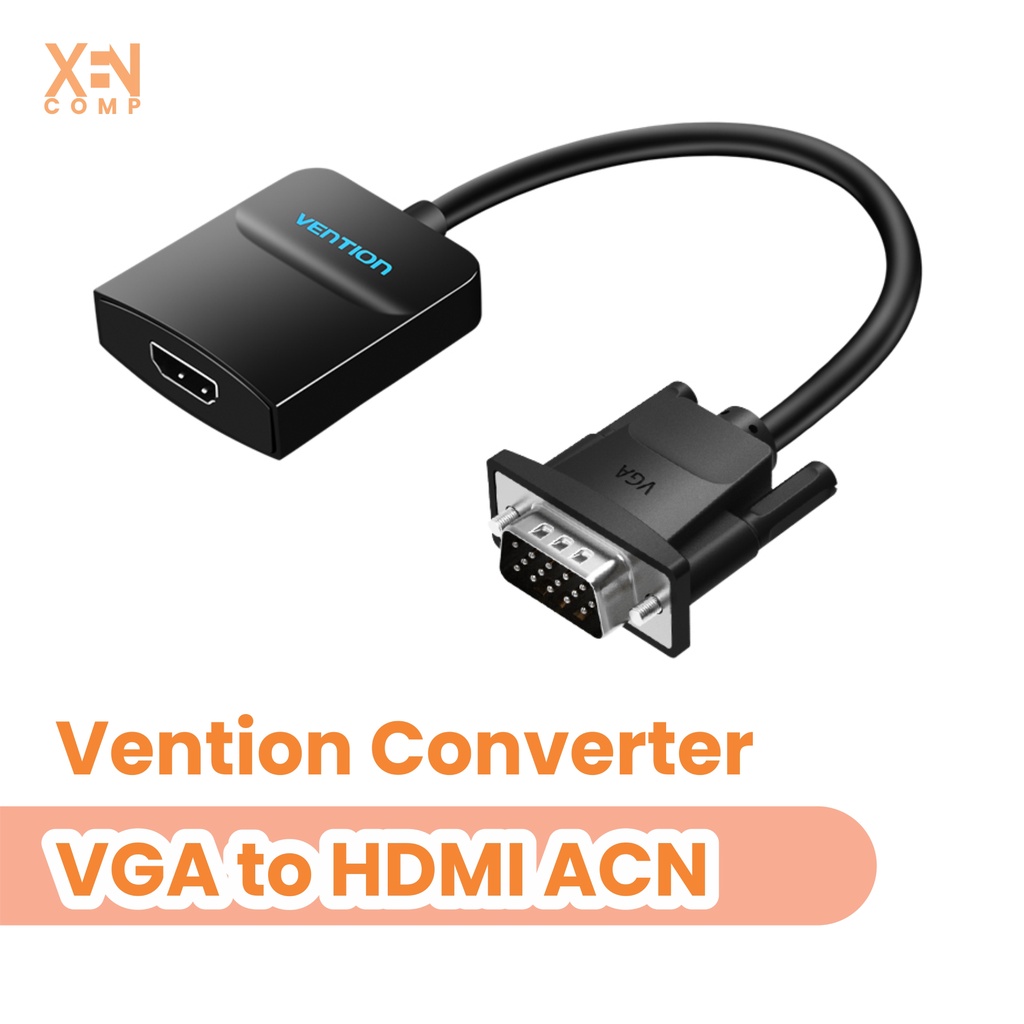 Vention VGA Male to HDMI Female Adapter Converter dengan Audio 1080P ACN