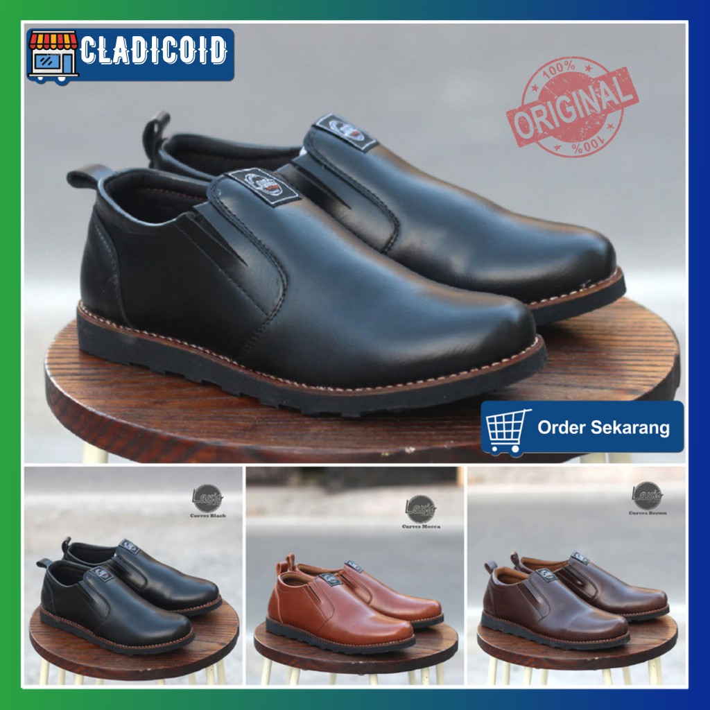 SEPATU SLIP ON FORMAL PRIA TANPA TALI KEREN DAN TERBARU COCOK UNTUK OUTDOOR ATAU DINAS LAVIO CURVES