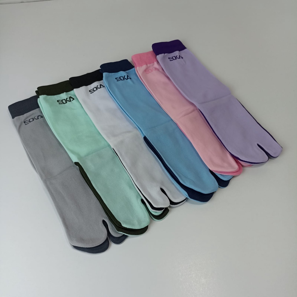 Kaos Kaki Wanita Murah / SOKA Sock Essentials Motif COMBINATION / Kaos Kaki Jempol Muslimah Panjang