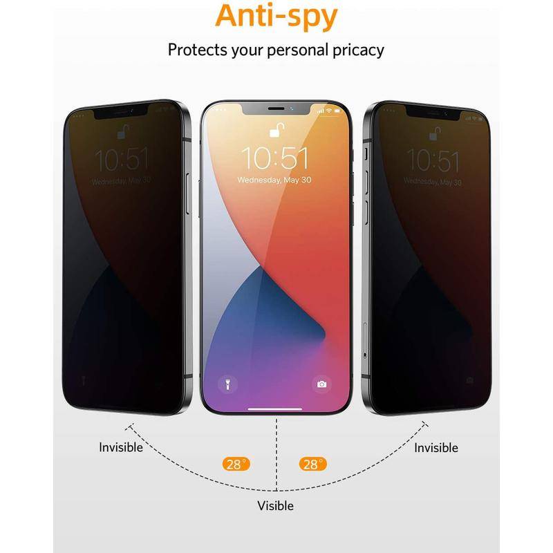 1-2pcs Pelindung Layar Tempered Glass Anti Spy Untuk iPhone 13 12 11 Pro Max Mini X XR XS Max 7 8 6 6s Plus SE 2020 2022