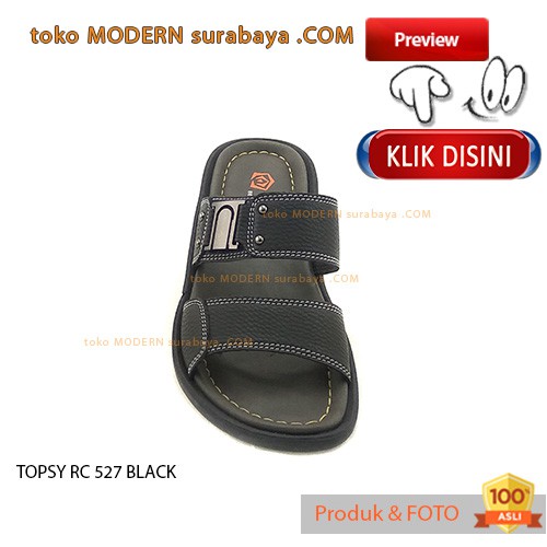 TOPSY RC 527 BLACK sandal pria flat casual