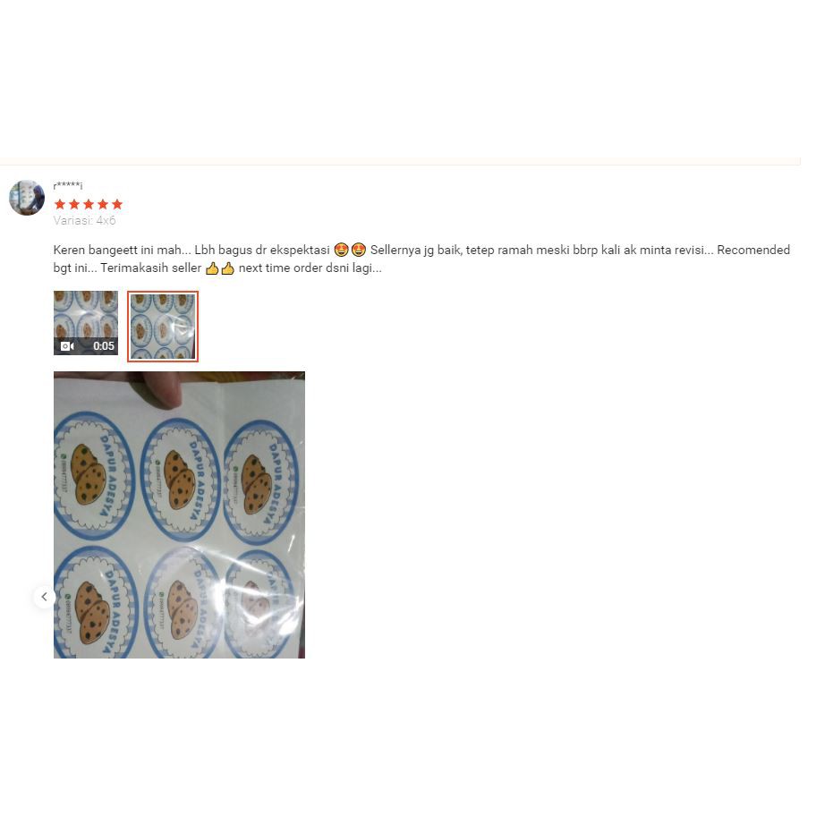 

Tag Stiker Kemasan Toko Olshop Kue (Min 100 pcs) AENBAG