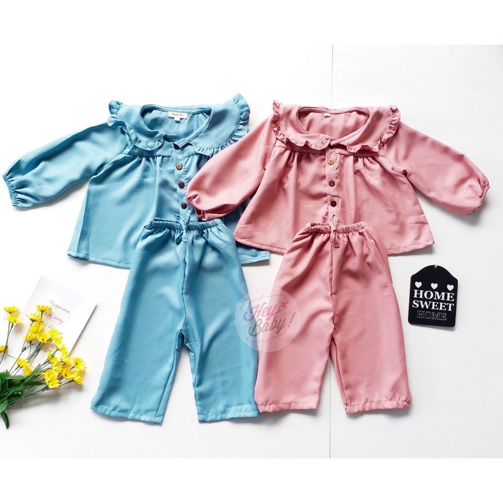 Setelan Baju Korea Anak Cewek Usia 1 2 3 4 Tahun Setelan Piyama Model Korea Anak Perempuan Bahan Ber
