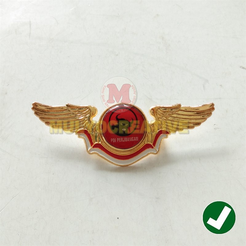 Lencana Wing Partai PDI Perjuangan - Pin Wing Logo Partai PDIP