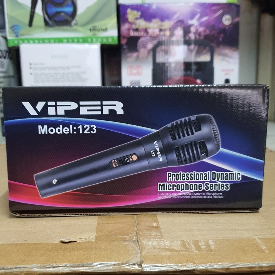 MIC KABEL MURAH VIPER 123 NEW MICROPHONE KABEL VIPER 123 HITAM MURAH