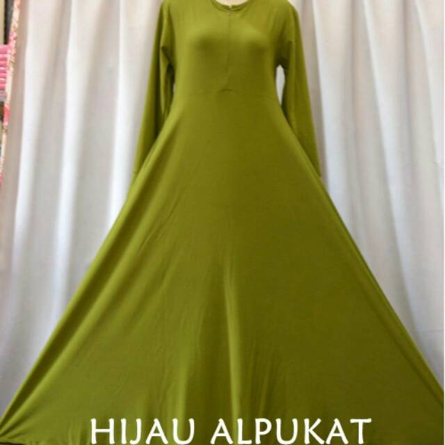 Gamis Jersey Murah Warna Hijau Alpukat Shopee Indonesia