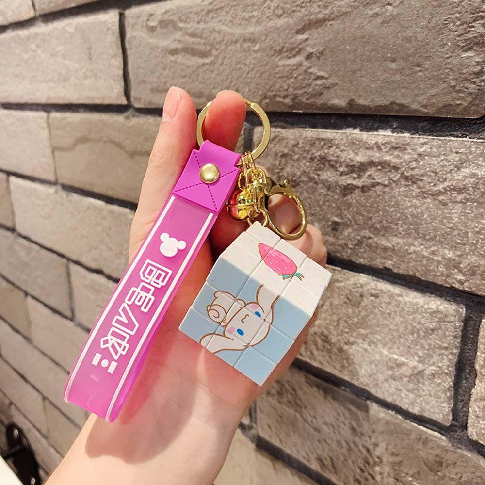 Lanfy Kartun Gantungan Kunci Fashion Kawaii Kuromi Melody Kitty Kucing Liontin Gadis Hadiah Anime Keychain