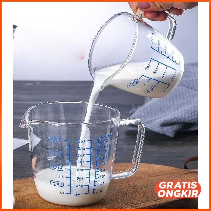 Gelas Teko Susu Jug Borosilicate Pitcher Flat Lid - ZM0080 500ml