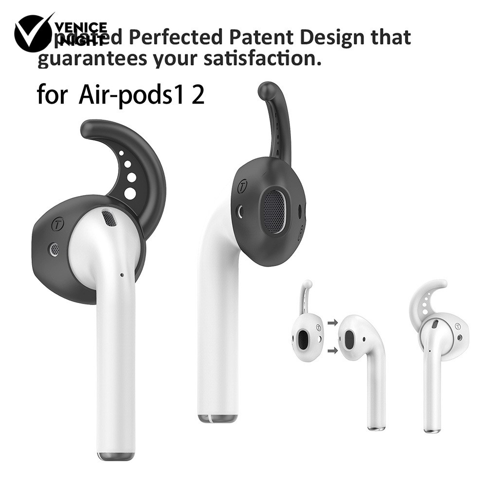 1 Pasang Cover Earbud Anti Hilang Bahan Silikon Untuk Airpods 1 2