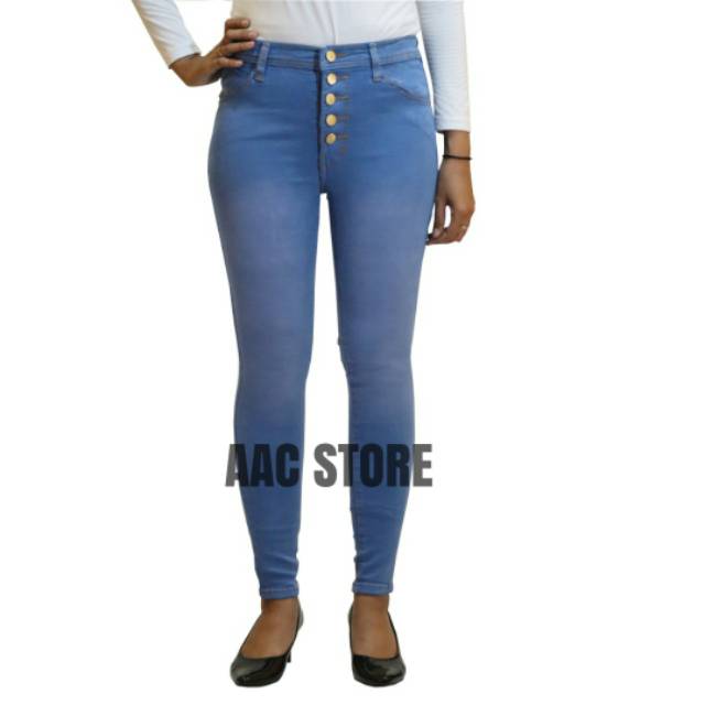 Celana Jeans Hight Waist Kancing 5