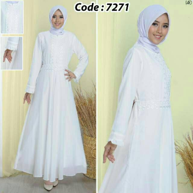 Gamis Putih DG 7271 / Gamis Renda Putih
