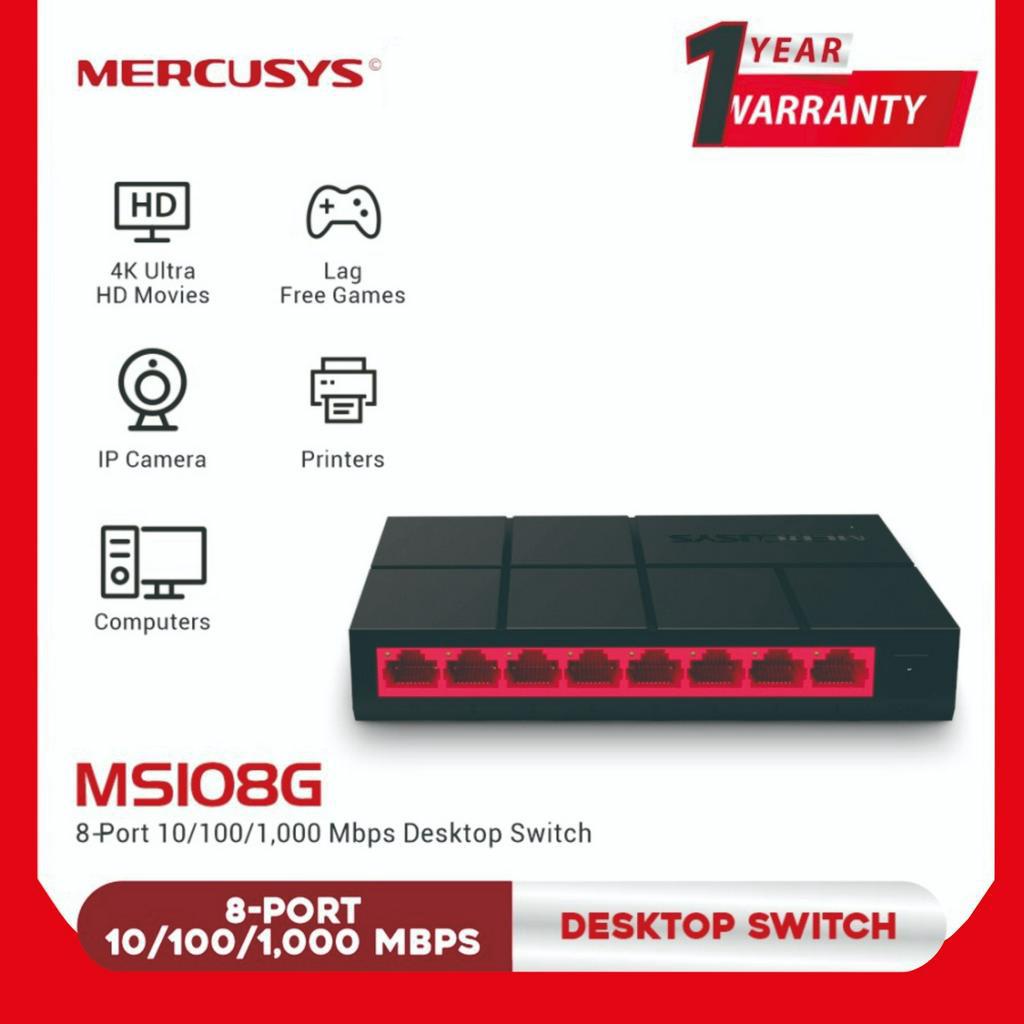 MERCUSYS SWITCH HUB MS108G 8-PORT 10/100/1000MBPS