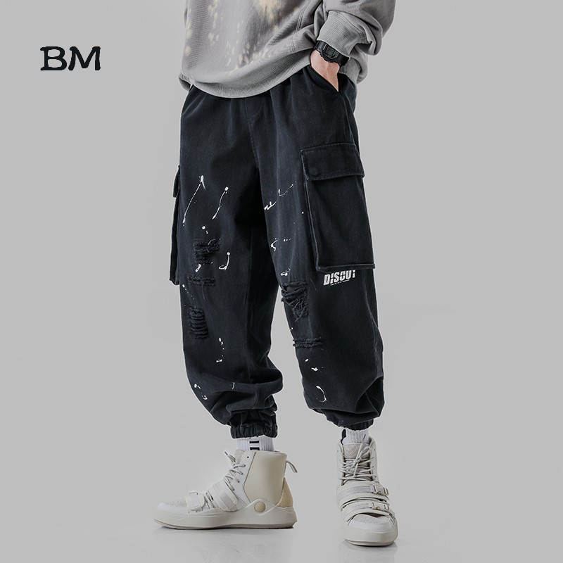 Mode Hip Hop Jogging  Hitam Streetwear Kpop Korea  Celana  