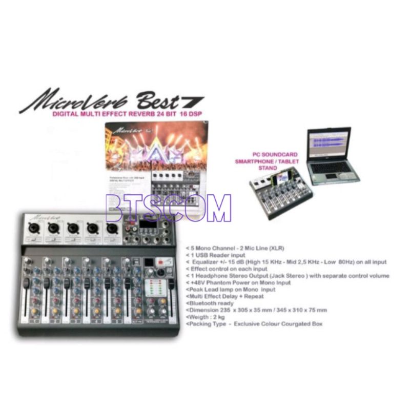 MIXER AUDIO MICROVERB BEST7 MICROVERB BEST 7 MODEL BARU