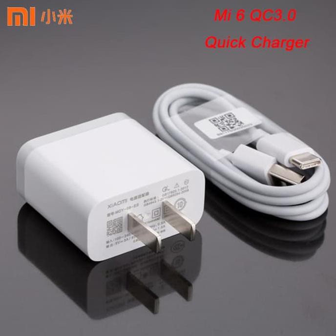 TERMURAH QUICK CHARGER XIAOMI TYPE C ORIGINAL 100% MDY-08-ES QC 3.0 USB MI6 MI5 - PUTIH ....
