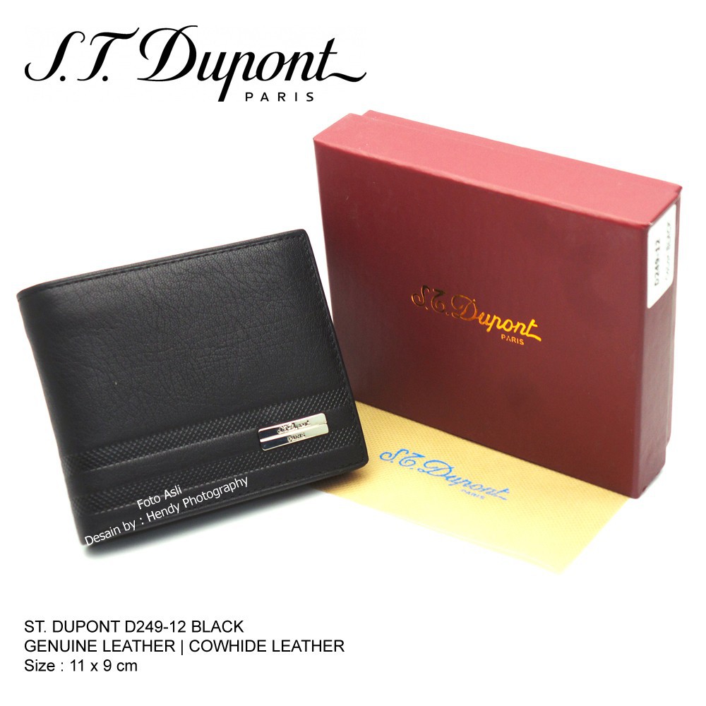 FREE ONGKIR DOMPET PRIA KULIT ASLI IMPORT MURAH  LEMBUT | ST DUPONT D249-12 BLACK