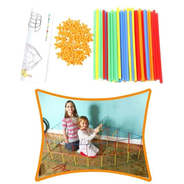 MOMBABY1 Kado Mainan Anak Cowok Magic Straw 200 pcs / Mainan Edukasi Anak