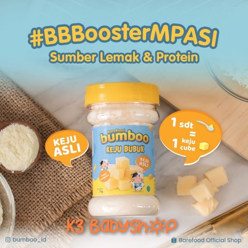 Barefood Bumboo Kaldu Asli Ayam Jamur Keju Asli Bubuk bumbu masak penambah rasa makanan anak MPASI bayi No MSG garam gula penambah rasa Australia Cheddar Cheese weight gain BB booster penambah berat badan anak