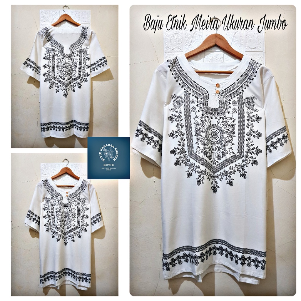 Baju Koko Bali Putih Jumbo