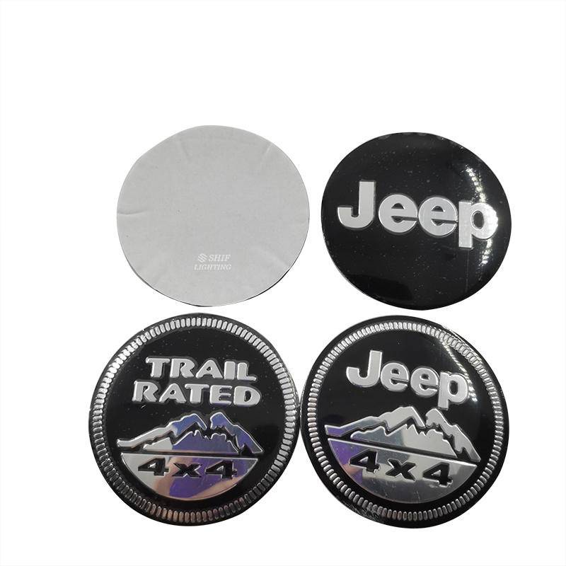 Sticker Emblem Dekorasi Velg Mobil Jeep Trail Rated 4x4 Ukuran 4x56mm