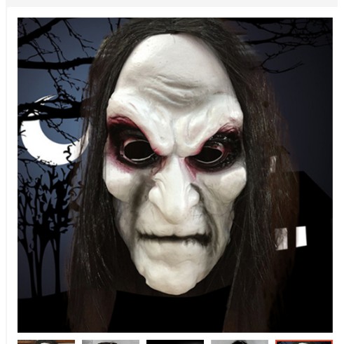Topeng Hantu Rambut Panjang Warna Hitam-Topeng-Hantu