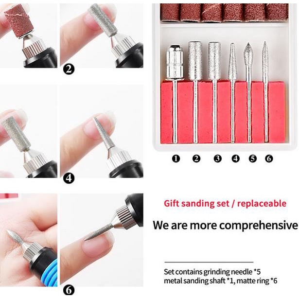 Bor Mini / Alat Ukir Grafir / Gerinda Listrik Mini / Pen Ukir / Pedicure Manicure Machine Set/Mesin 