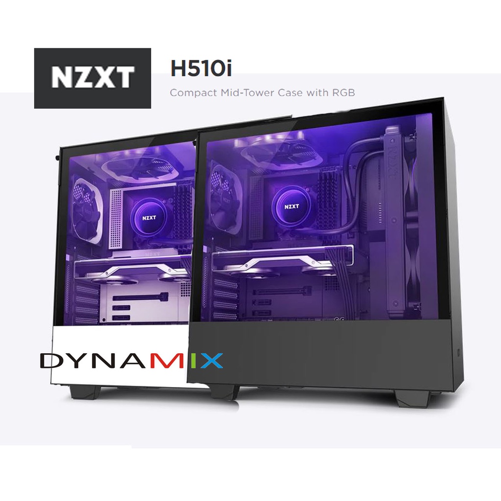 [tanpa palet kayu] Casing NZXT H510i RGB Matte Tempered Glass Mid Tower PC Case | Black or White