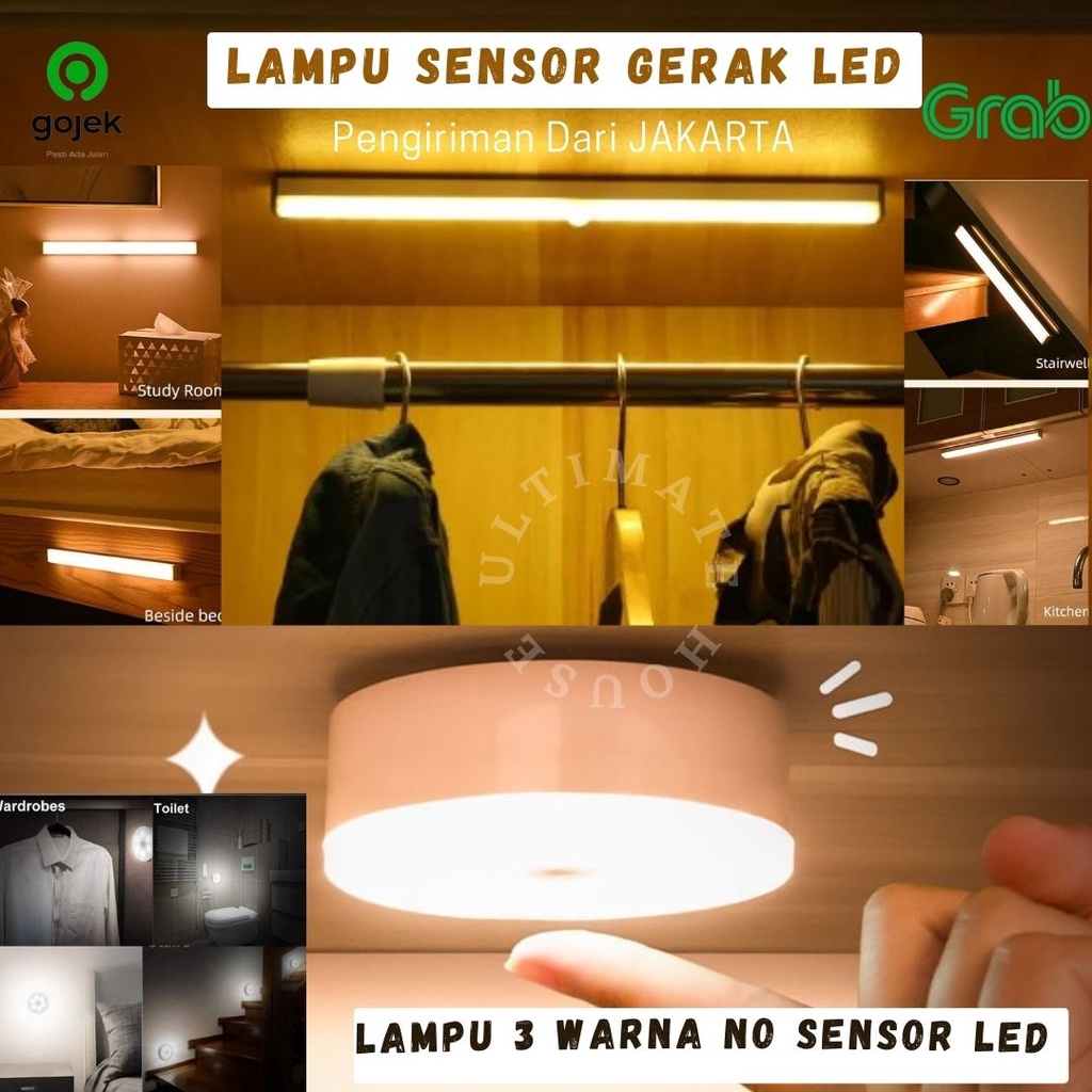 Lampu Sensor Gerak LED Lampu Lemari Gerak Tembel Bisa Cas Serbaguna / Emergency Lamp