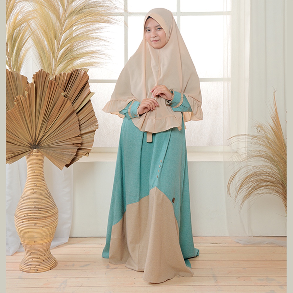 MOSCOU - Baju Busana Dress Gamis Wanita Set Khimar Hijab Muslim Muslimah Syari Syar'i Remaja Ibu Bus