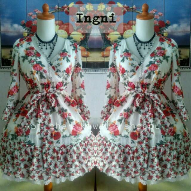 Ingni dress flowers ( New with Tag putih )