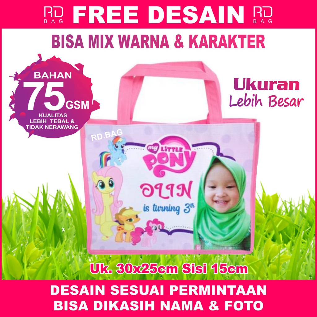 Tas Souvenir Ultah / Tas ultah Anak / Tas Anak Lucu / Tas Ultah Anak Custom / Goodie Bag Custom