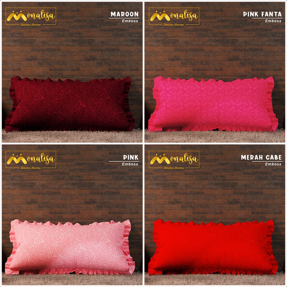 Monalisa Sarung Bantal Cinta Jacquard Emboss -  RANDOM WARNA