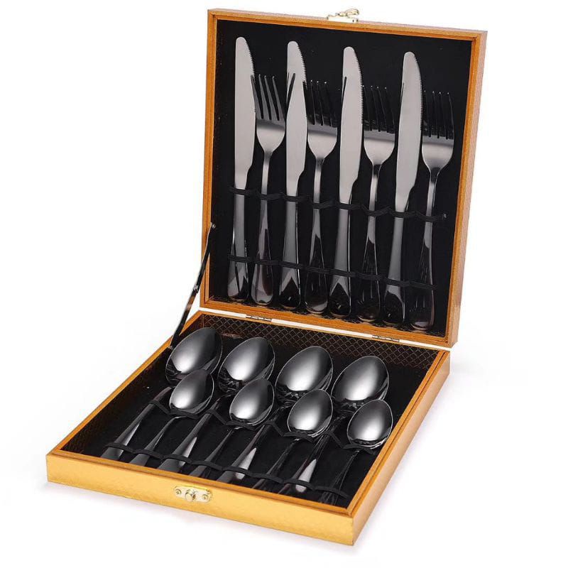 CUTLERY SET isi 16pc / SENDOK SET KEMASAN KOPER GOLD