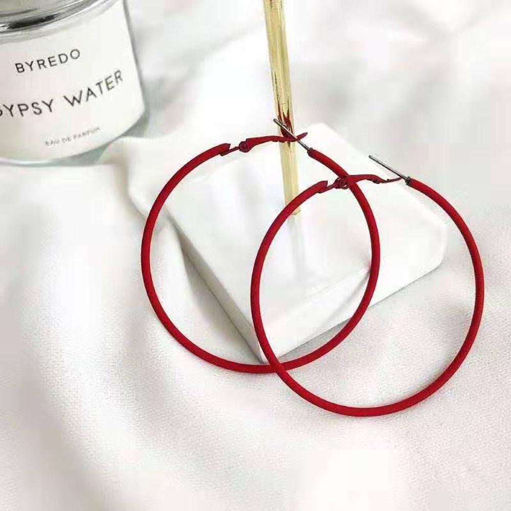 NICKOLAS1 Anting Hoop Pesta Biru Kuning Hijau Diameter 6CM Lingkaran Besar Perhiasan Warna Permen Pernikahan