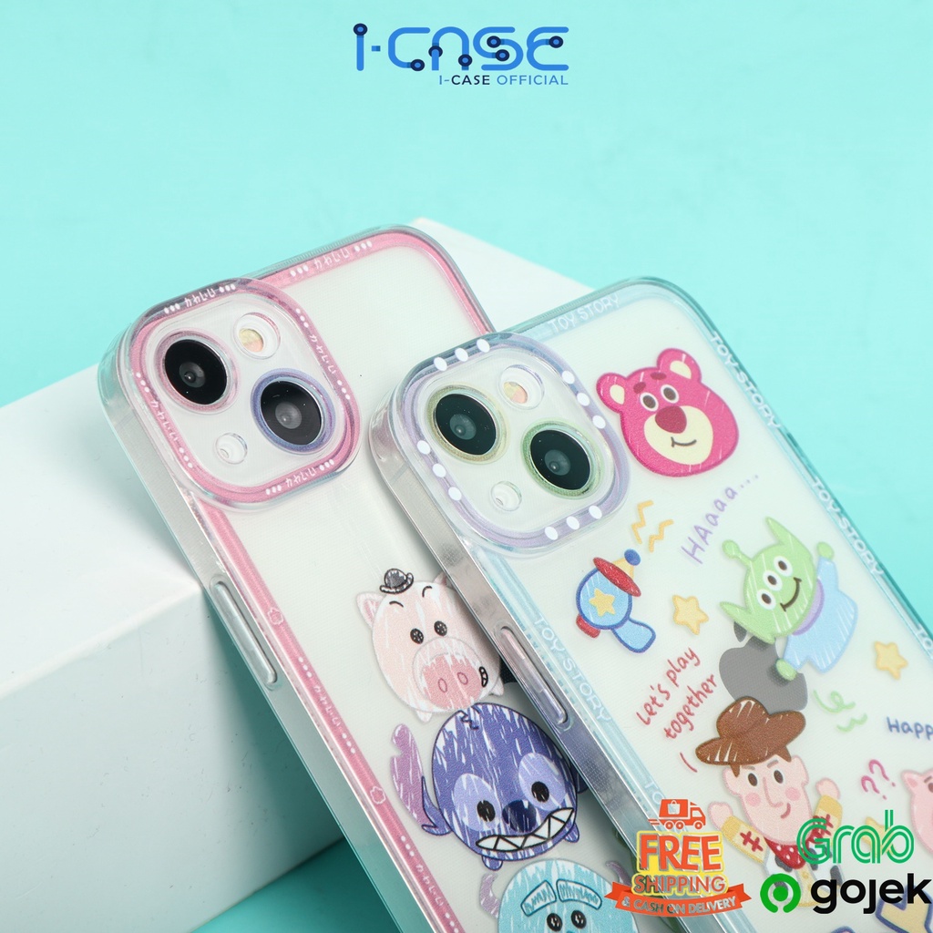 Soft Case Clear Cartoon 2 Motif Tsum Tsum and Toy Story Full Lenscover For iPhone 7 8 SE 7+ 8+ X XR XS 11 12 13 Mini Pro Max