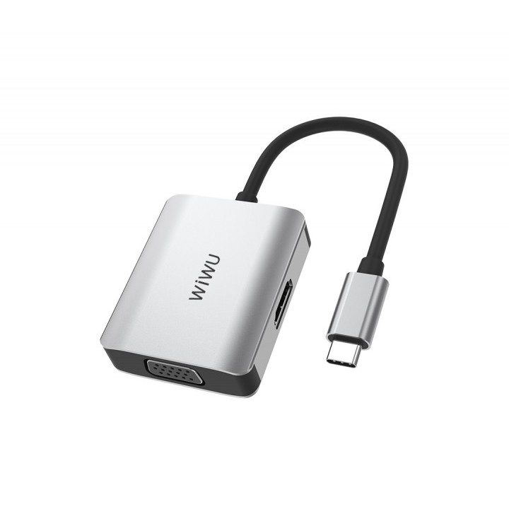 AKN88 - WIWU ALPHA A20VH - Hub Adapter USB-C to VGA and HDMI Connector Cable