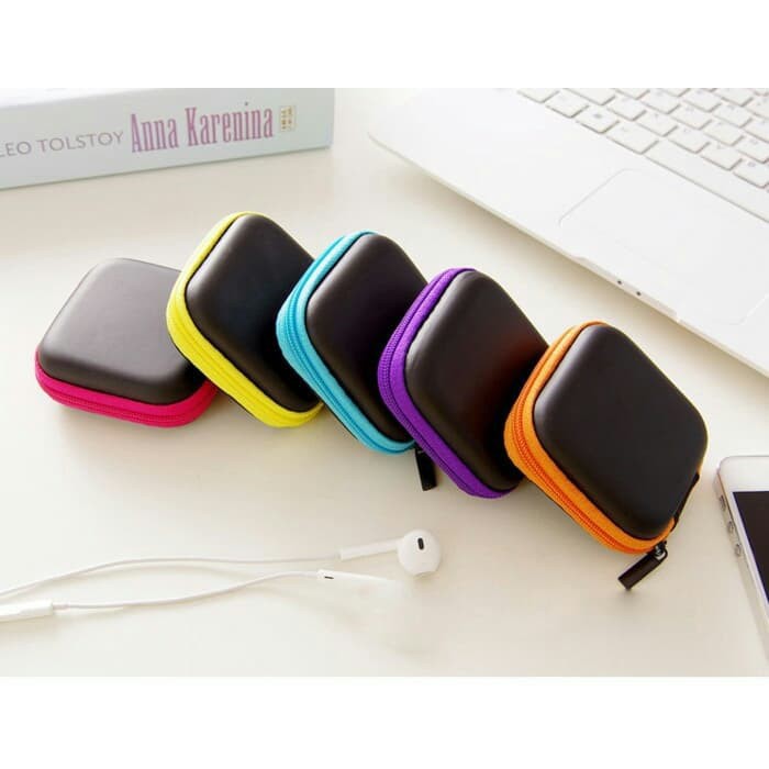 Organizer headset pouch box dompet koin tempat kotak handsfree earphone Bag Travel kit aksesoris Tas