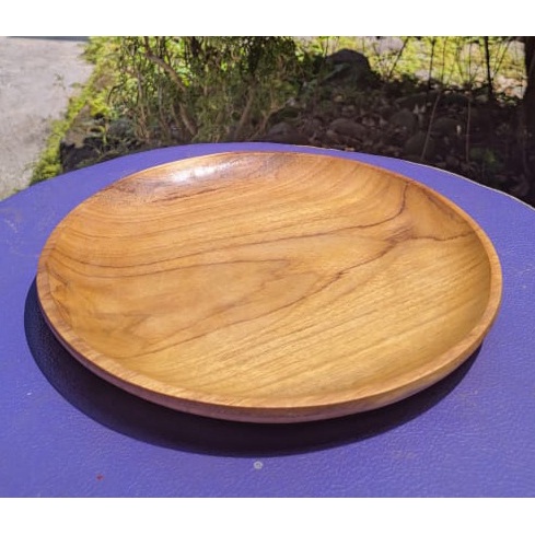 piring ceper/liuk/bulat 25cm kayu jati