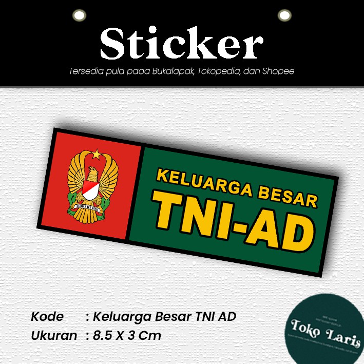 Sticker Plat Motor Dan Mobil Keluarga Besar TNI AD [MINIMAL PEMBELIAN 4 PCS]