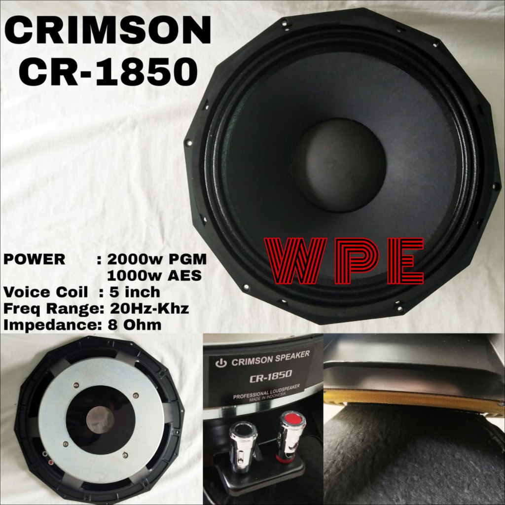 speaker komponen crimson cr1850 / cr 1850 original