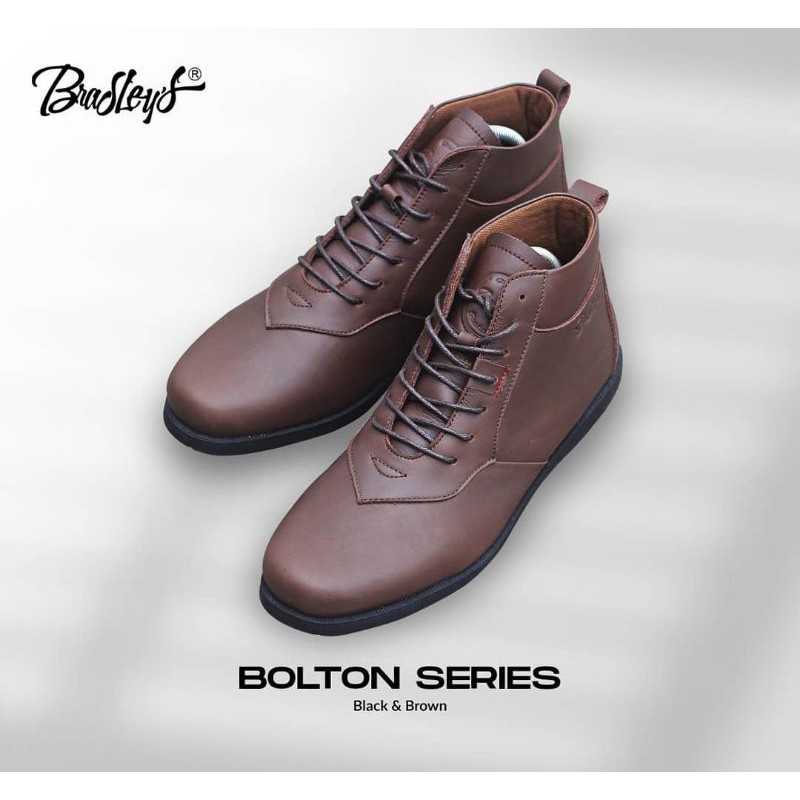 BOLTON BROWN - BRADLEYS | Sepatu Boots Pria Kulit Asli Vintage Casual Hangout Outdoor Touring