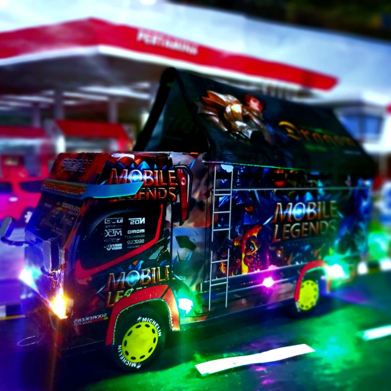 Truk oleng Jumbo full lampu terpal Mobile legend