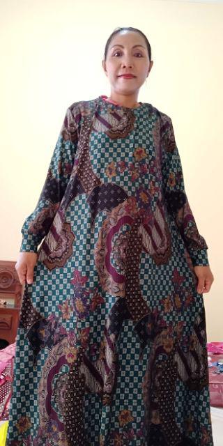 Larissa Maxy Original By Nuha Murah Gamis Syari Calvin Jeans Motif Batik Cantik (tebal Melar)