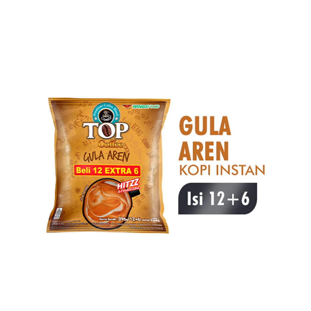 Top Coffee Kopi Instan Gula Aren Bag 22 gr isi 12 + 6 pcs