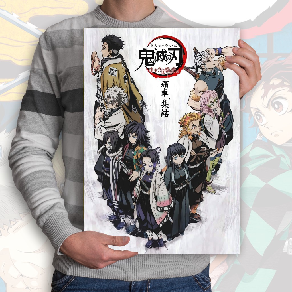 Poster Anime Kimetsu no Yaiba Demon Slayer Nezuko Tanjiro Zenitsu Giyuu Tomioka Inosuke - Size A3+-5 KnY