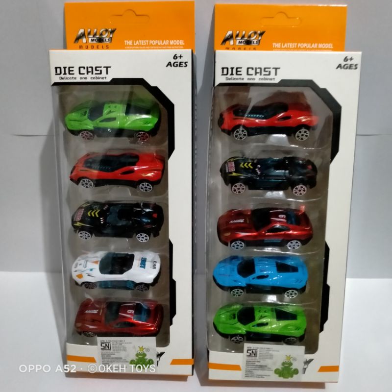 1 pak isi 5 pcs mobil die-cast metal alloy